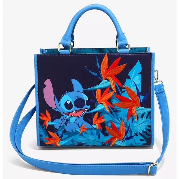 Stitch Embroidered Blue Tote Bag - Picture 13 of 13